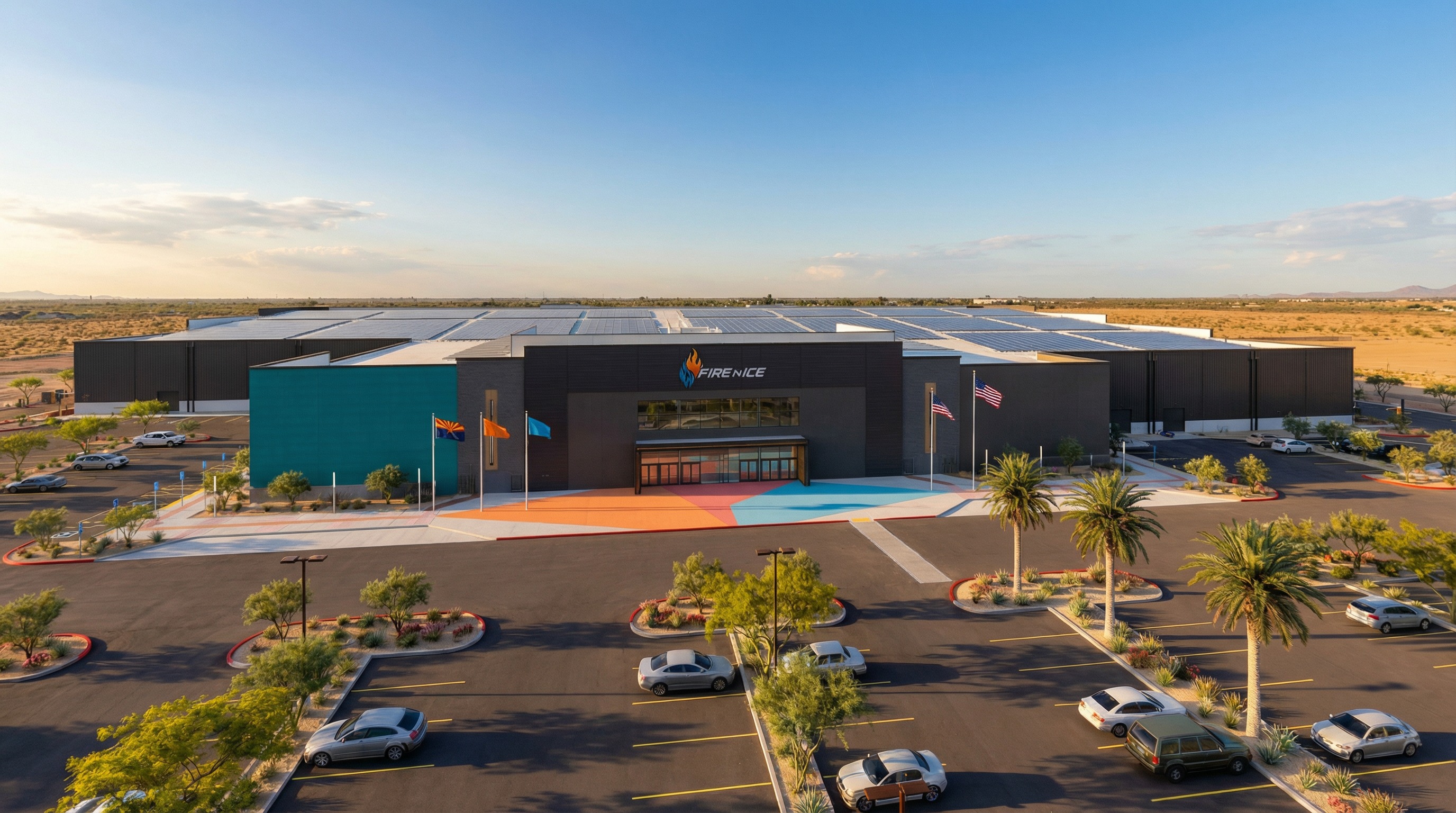 Fire 'n' Ice Sports Arena exterior — naming rights opportunity